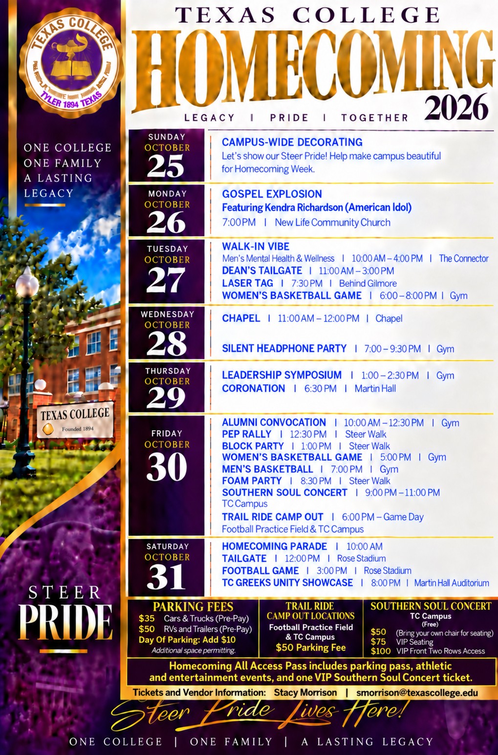 Homecoming Schedule